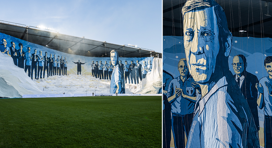 Malmö FF: MFF hyllade klubbens störste - stort Bosse Larsson-tifo 